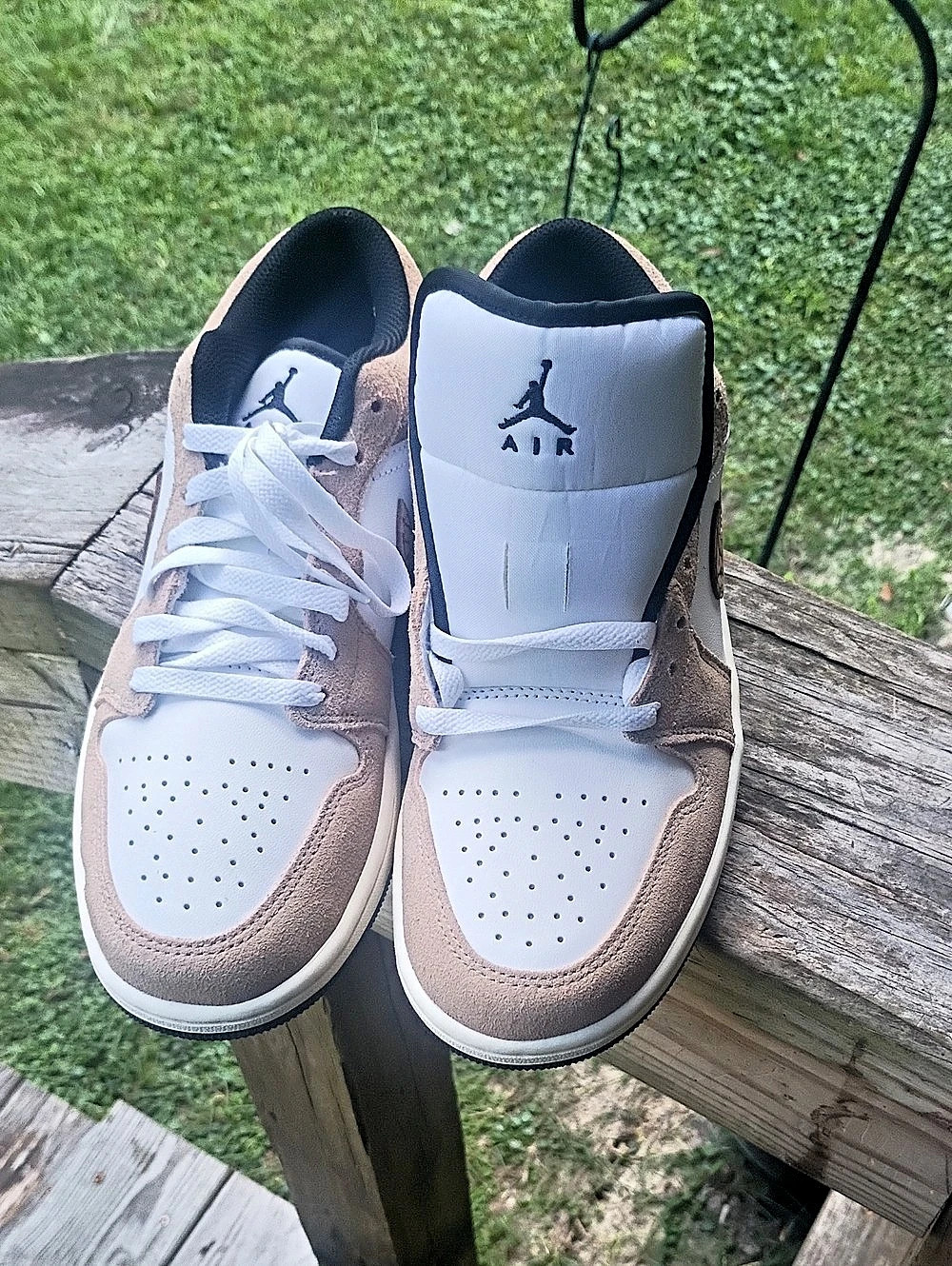 Nike Air Jordan 1 Low Sneakers Brown & White US 8 Like New